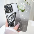 thumbnail image 3 of OOK For iPhone 16 Pro Case, Luxury Plating Butterfly Liquid Floating Quicksand Gradient Glitter Lens Protection Phone Case with Screen Protector for Girls Women, Black, 3 of 6