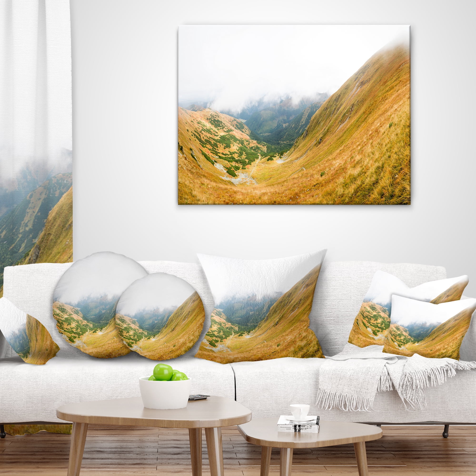 Designart View from Volovec at Tatras - Landscape Printed Throw Pillow - 16x16