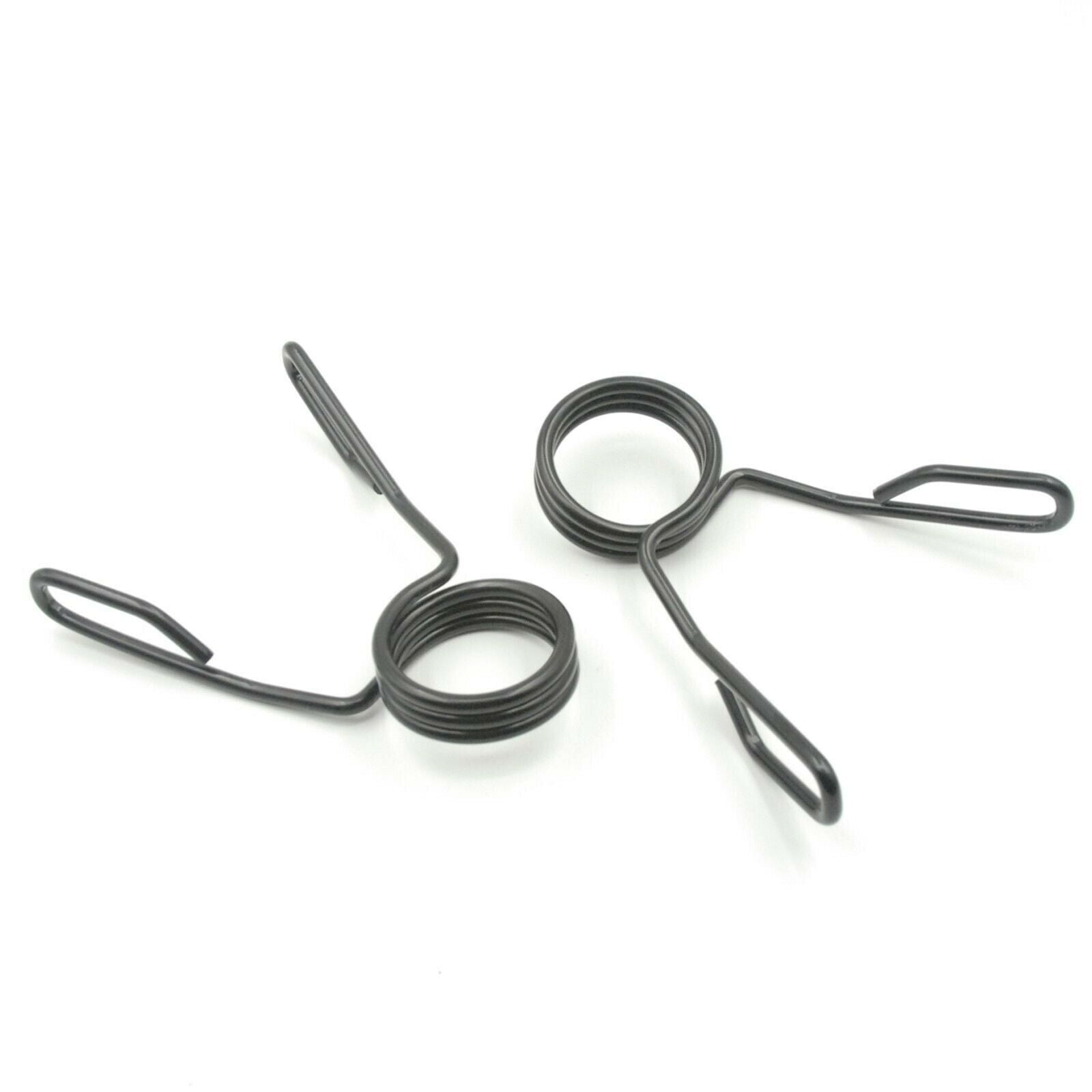 Pair of 2' Olympic Barbell Collar Spring Clamps Weight Bars Clips