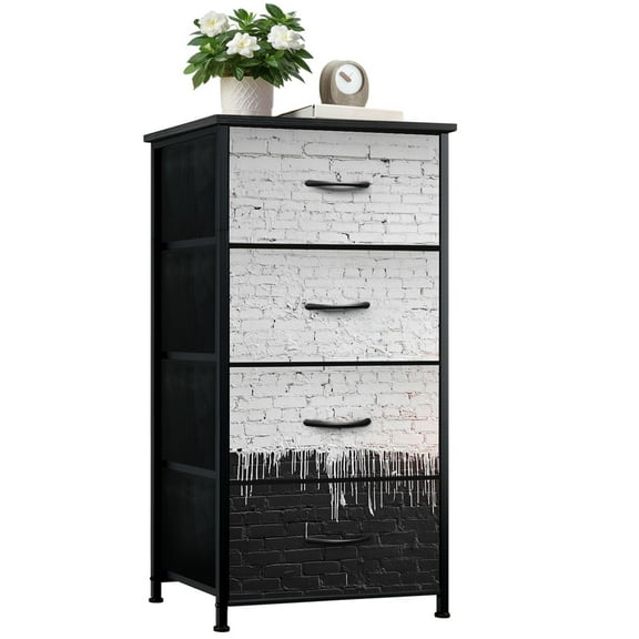 Dresser for Bedroom with 4 Storage Drawers Unfinished business Dressers Chest of Drawers Steel Framed Fabric Closet Organizers for Entryway Dorm