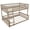 Walnut, variant on Full XL Over Queen Bunk Bed with Ladder, Convertible Wood Bunk Bed Frame with Safety Guardrails, Solid Pine Wood Space Saving Bed for Bedroom, Gray