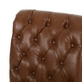 thumbnail image 5 of Noble House Cullon Indoor Faux Leather Dining Chairs, Set of 2, Cognac Brown, Matte Black, 5 of 8