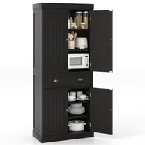 Demi Bonn 72" Cupboard Freestanding Kitchen Cabinet with Doors and Drawer, Accent Storage Cabinet, Pantry Cabinet with Adjustable Shelves, Brown