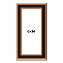 6x14 Frame Gold Brown Plein Air Vintage Solid Wood Picture Frame | 1.75 Inches Moulding Width |