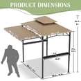 thumbnail image 5 of Haverchair 8x8 FT Grill Gazebo with Side Awning, 2-Tier Barbecue Canopy Shelter with 2 Shelves, 7 Hanging Hooks, Bottle Opener, Outdoor Grilling Awnings Tent for Backyard Garden Poolside, 5 of 8
