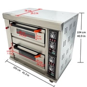 Gas Heating Commercial Movable Double-decker Pizza Electric Oven Independent Temperature Control 220V