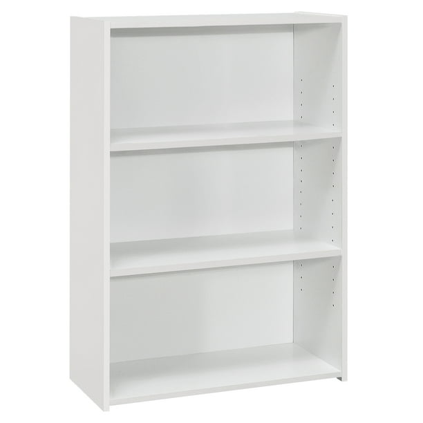 Bookcase 36 H White With 3 Shelves, Small Tall White Bookcase
