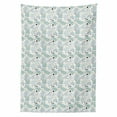 thumbnail image 2 of Abstract Tablecloth, Scattered Cluttered Layout of Irregular Shapes Dotted Motifs Pattern, Rectangle Satin Table Cover for Dining Room and Kitchen, 52" X 70", Pale Seafoam and White, by Ambesonne, 2 of 2