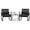 Black, variant on SAZYY 3 Pieces Patio Set Outdoor Wicker Furniture Sets Modern Rattan Chair Conversation Sets with Coffee Table for Yard and Bistro, Grey