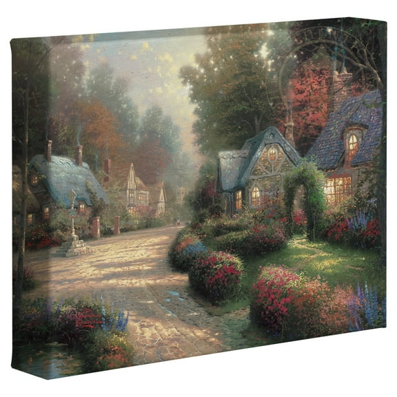 Thomas Kinkade Cobblestone Lane 8" x 10" Gallery Wrapped Canvas