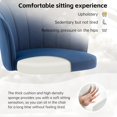 thumbnail image 3 of Swivel Office Chair, Modern Home Office Desk Chair, Velvet Shell Back Vanity Chair with Golden Metal Base, Height Adjustable Upholstered Cute Task Chair, Navy, 3 of 14