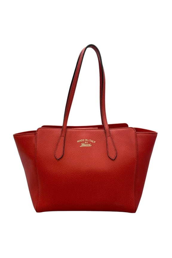 Pre-Owned GUCCI Swing 354408 Tote Bag, Leather, Red, Women's