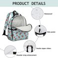 thumbnail image 4 of Hedgehog and Heart Blue Pattern Cute School Backpack Bag for School with Padded Back and Adjustable Shoulder Straps 15.25"x11.5"x5.25", 4 of 5