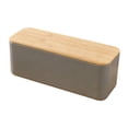 thumbnail image 2 of Caja de pan con tapa de madera, caja de pan para postres, panes caseros y bagels. Tapa gris sin agujero, 2 of 9