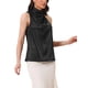 thumbnail image 4 of INSPIRAR CHIC Blusas de Satén sin Mangas para Mujeres, Elegante Top de Verano S Negro, 4 of 6