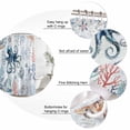 thumbnail image 6 of Ocean Octopus Waterproof Fabric Shower Curtain,Summer Coastal Coral Flower Shells Waterproof Fabric Shower Curtain for Bathroom Curtains Bathtubs Hotel Shower Curtains with 12 Hooks Small 36x78in, 6 of 8