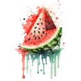 thumbnail image 3 of Pintura en lienzo con acuarela de frutas jugosas, sandía, plátano, manzana y uva, impresiones para pared, restaurante, cocina, habitación, decoración, póster, 3 of 5