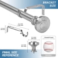 thumbnail image 2 of Urbanest 1" Diameter Alloy Steel Designer Single Curtain Rod – Elegant Drapery Hardware, Heavy-Duty Cast Iron Window Treatment Rod, 48" to 84", Nickel Brushed Steel, 2 of 6