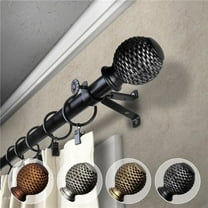 Central Design 4879-662 0.812 in. Dia. Vanna Curtain Rod, Black - 66-120 in.