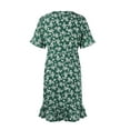 thumbnail image 6 of Gvmfive Women Summer Casual Short Sleeve Lace Up Ruffled Mini Dress, 6 of 8