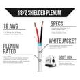 thumbnail image 2 of Voltive 18/2 Shielded Wire for Alarm, Audio, or Control - CL3P - Plenum - OFC - 500 Foot Box - White, 2 of 5