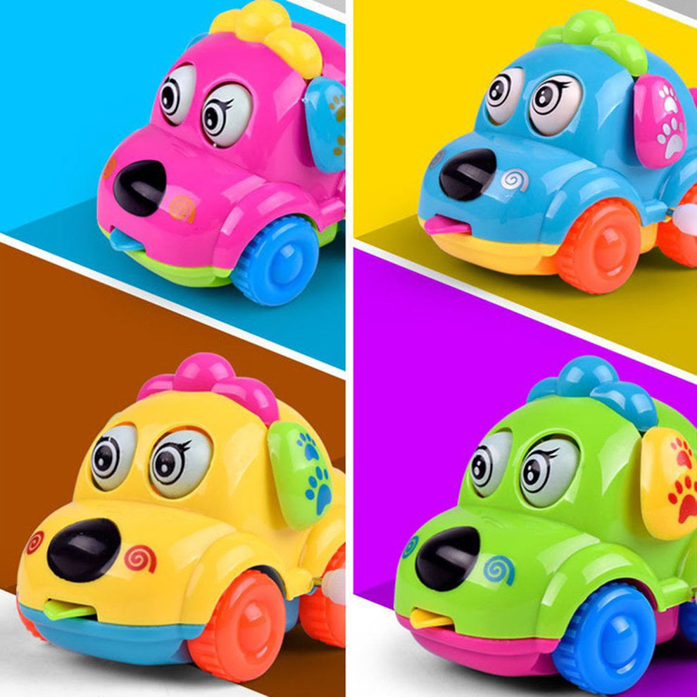 Educational Baby Toys Cartoon Clockwork Puppy Car Shaking Tail/Flexible Tongue 