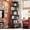 Gray Oak, variant on Aheaplus 6-Tier Adjustable Rotating Bookshelf with Lockable Wheels and Drawer - Space-Saving Revolving Bookcase for Small Spaces, Bedrooms, and Living Rooms,Rustic Brown