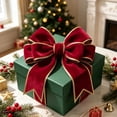 thumbnail image 4 of Christmas Wired Ribbon with Gold Trim, Plaid Fabric Ribbon Roll, Gift Wrapping Wreath Tree Decor, 4 of 6