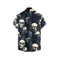 thumbnail image 2 of Mens Funny Hawaiian Shirts 3D Graphic Button Down Short Sleeve Tropical Holiday Beach Aloha Shirt Black 3XL, 2 of 6