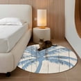 thumbnail image 3 of Blue Palm Tree Round Rug 4ft Washable Circle Entryway Rugs Non Slip Coastal Summer Vintage Area Rug Indoor Floor Carpet for Bedroom Kitchen Living Room Home Office Dining Room Nursery, 3 of 8