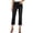 Black, variant on Capri Jeans for Women Summer High Waisted Stretch Denim Capris Business Casual Straight Leg Pants with Pockets,S,Dark Blue