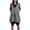 01 Gray, variant on zfwon Hoodies for Women Oversized Solid Colour Long Sleeve Two-Way Zip Hooded Sweatshirt with Thumbhole and Back Slit Longline Casual Fleece Lined Outerwear for Autumn Winter Warmth