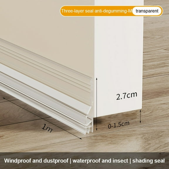 Ana 1pc Door Bottom Seal Strip For Water Wind Rain Snow Dust Dirt Noise Reduction Stopper Under Door Sealing Household Accessories Home Decor