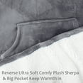 thumbnail image 4 of Sherpa Poncho Blanket Super Soft Comfy Plush Wearable Fleece Blanket  for Adult, 4 of 7