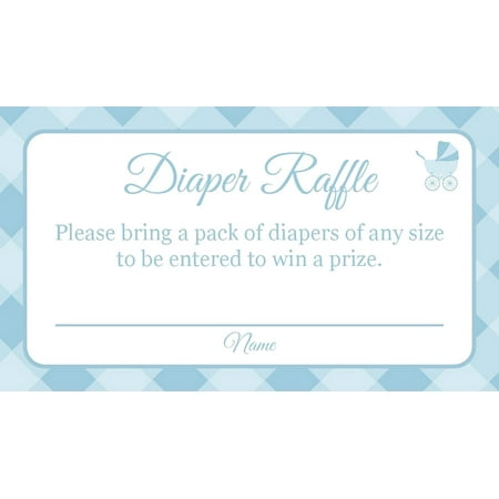 Jot & Mark Baby Shower Diaper Raffle Card Tickets for New Moms (25 Count, Blue) 25
