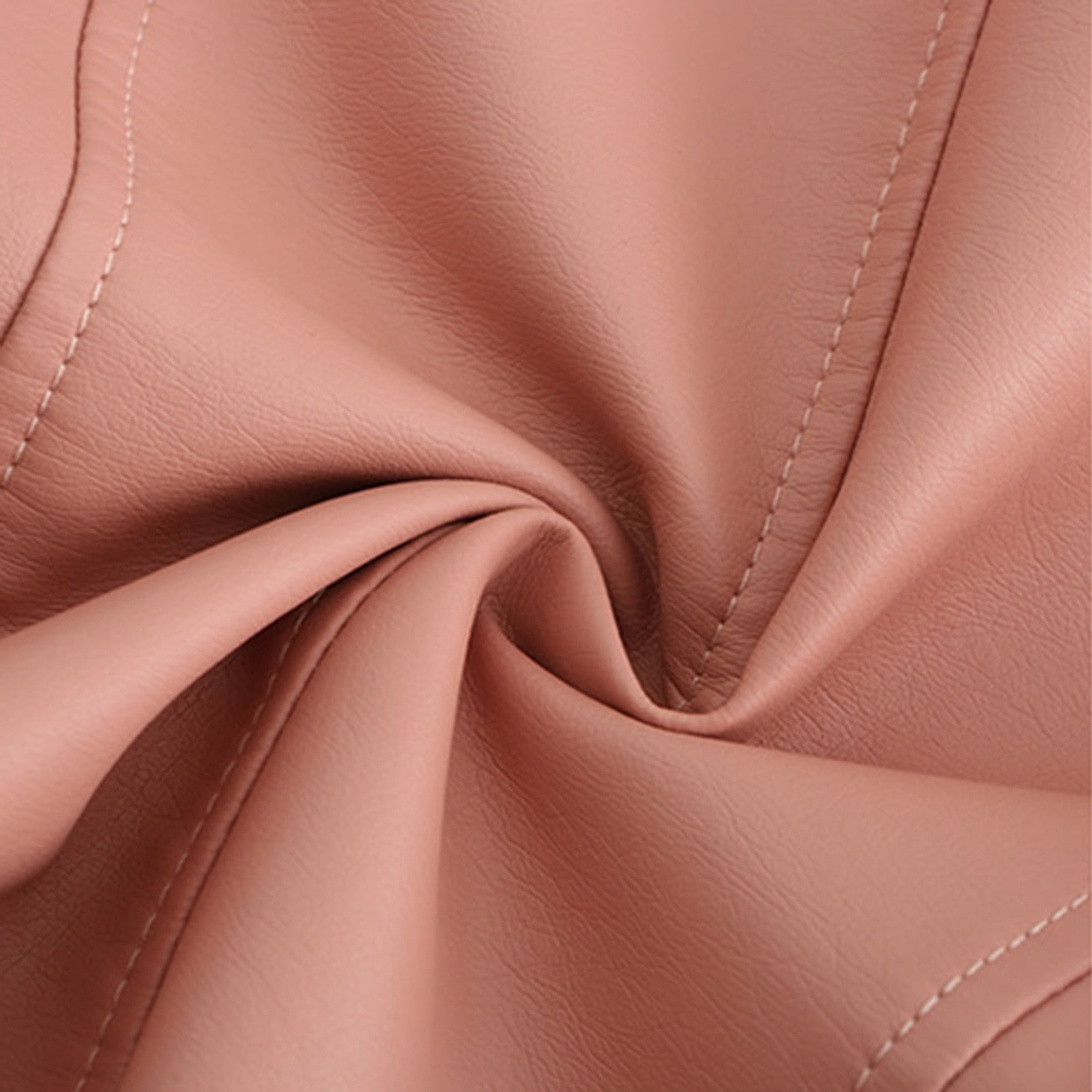 QATAINLAV Women's Casual Light Studded Shoulder Moto Biker Jackets Solid Casual Oblique Zip Faux Leather Motorcycle Coat Pink M