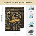 thumbnail image 7 of 1 Year Wedding Anniversary Blanket 50"X60", 1 Year Anniversary Romantic Gifts for Him/Her, 1st Anniversary Wedding Gifts for Husband/Wife, Wedding Gifts for Couples One Year Anniversary, 7 of 7