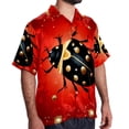 thumbnail image 2 of Seven Starred Ladybird Men's Short Sleeve Poplin Shirt - Casual Printed Button Down Short Summer Beach Shirts Unisex940, 2 of 6