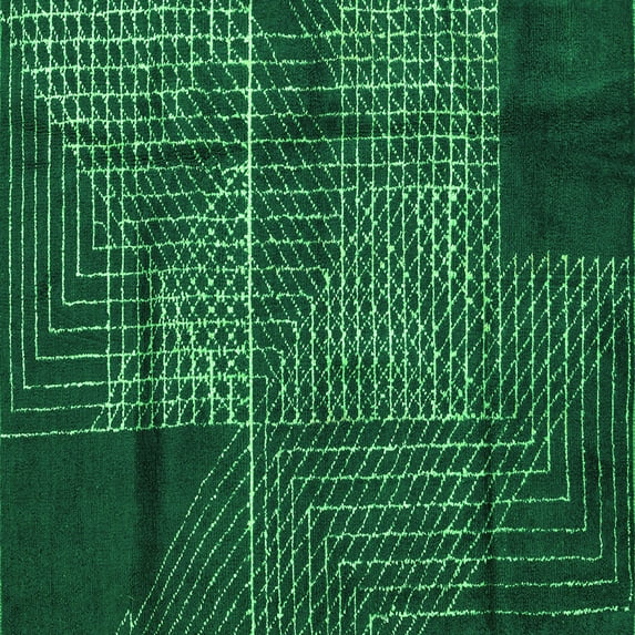 Ahgly Company Indoor Square Abstract Green Modern Area Rugs, 3' Square