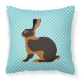 thumbnail image 1 of Carolines Treasures BB8137PW1414 Tan Rabbit Blue Check Fabric Decorative Pillow, 14 x 14 in., 1 of 4