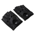 thumbnail image 4 of Guantes Cortos de Piel Sintética para Hombre Sunnimix Guantes cortos sin dedos Botón negro, 4 of 8