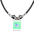 thumbnail image 1 of Whelk Conch Pattern Phonation Necklace Jewelry Torque Leather Rope Pendant, 1 of 3