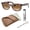 Polished Pink Havana Frame | Clear & Brown Lens, variant on RB2242 WAYFARER OVAL Oval Shaped Non-Polarized Sunglasses for Men & Women - Includes Official RAYBAN Eyewear Kit - Ideal Formal & Casual Wear Sunglasses - Green Lens