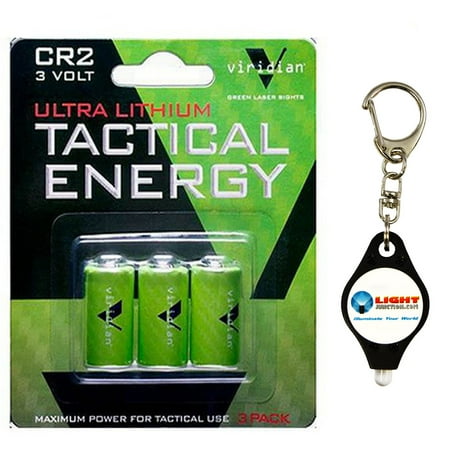 Cr2 3v Lithium Battery - Viridian CR2 3v 3 Lithium Batteries with Free Keychain Light from Lightjunction