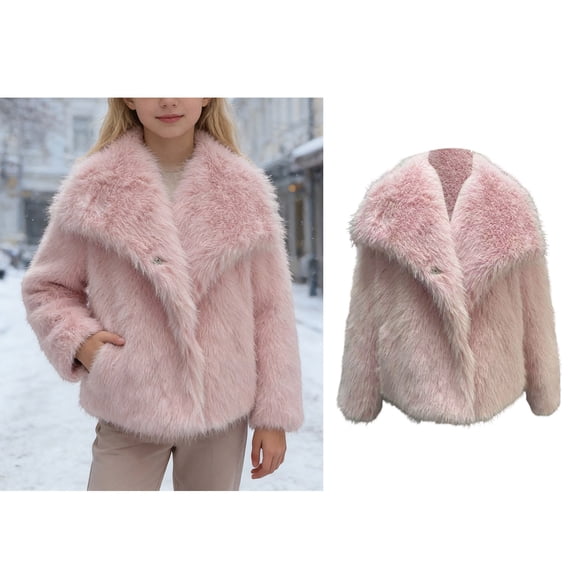 Winter Coat for Girls Pink Fluffy Coats Jacket Girls Cozy Warm Winter Clothes Little Girls Coats Size 13-14 Years