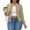 Khaki #36, variant on Women's Casual Full Zip Jacket Comfy Loose Long Sleeve Coat Lightweight Solid Bomber Jacket with Pockets, S