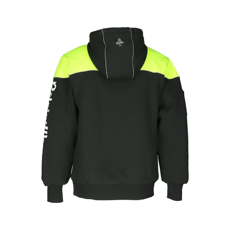 RefrigiWear Men s Freezer Edge Hooded Sweatshirt Zip Up Hoodie Black Lime 2XL Walmart