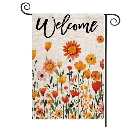 Sm:)e Flower Garden Flag 12x18 Inch Double Sided - Seasonal Decorative Spring Flag Rustic Outdoor Yard Decor
