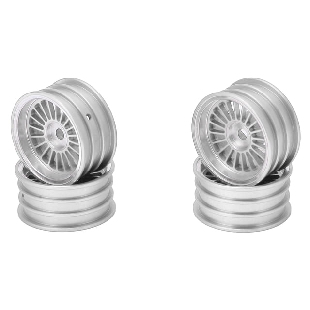 Aluminum Alloy Wheel Rim, Diameter 1.0 In High Accuracy 1/24 Scale Wheel Rim Wear Resistance Convenient Installation For Axial SCX24 1/24 RC Car Silver