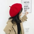 thumbnail image 4 of Autumn Winter Fashion Children's Warm Beret Girls All-match Solid Color Painter Hat, 4 of 4